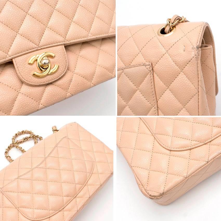 Chanel Beige Quilted Double Flap Bag  For Sale 4