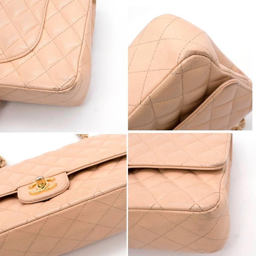 Chanel Beige Quilted Double Flap Bag  For Sale 5