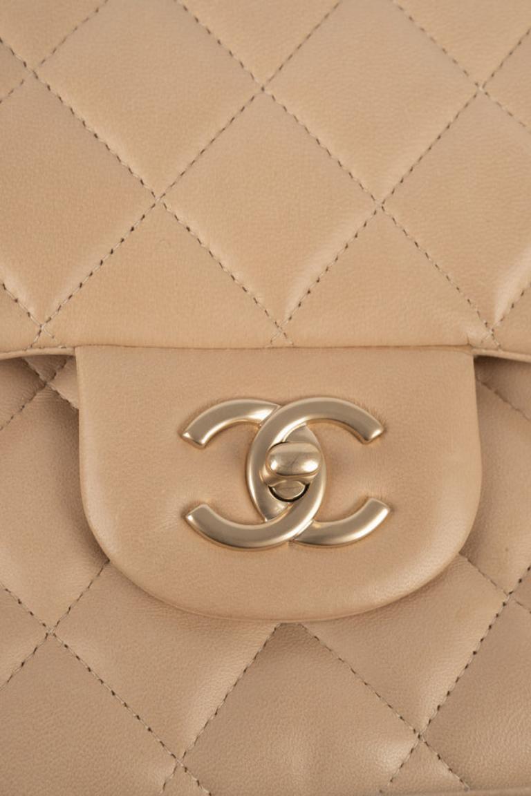Chanel Beige Quilted Lamb Leather Jumbo Timeless Bag, 2013/2014 For Sale 6