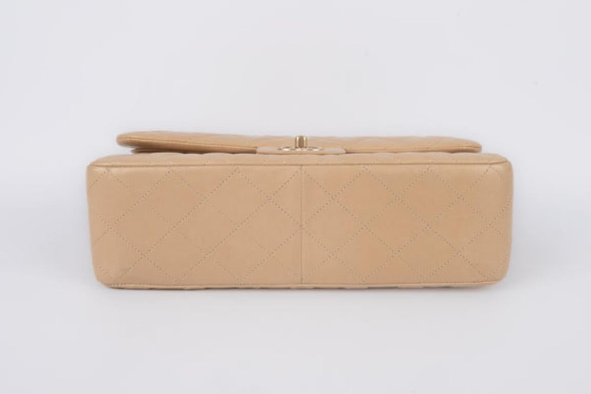 Chanel Beige Quilted Lamb Leather Jumbo Timeless Bag, 2013/2014 For Sale 1