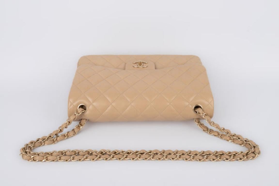 Chanel Beige Quilted Lamb Leather Jumbo Timeless Bag, 2013/2014 For Sale 2