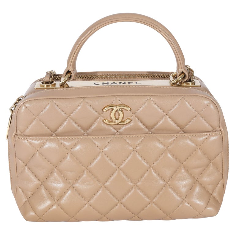 Chanel Light Pink Quilted Grained Calfskin Mini Vanity With Chain