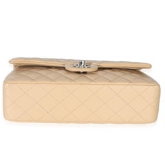 Chanel Beige Quilted Lambskin Classic Double Flap Bag