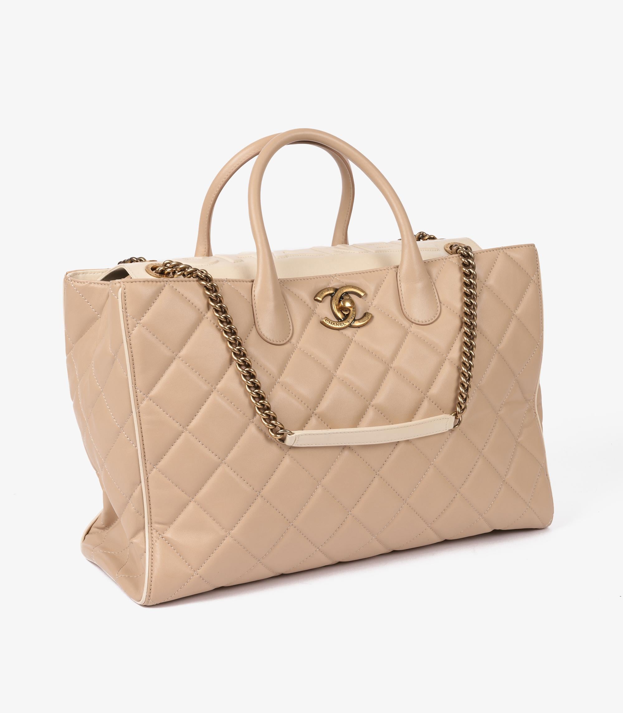 Chanel Beige Quilted Lambskin & Cream Calfskin Leather Portobello Shoulder Tote

Product Details
Xupes Ref: HB5667
Brand: Chanel
Model: Portobello Shoulder Tote
Type: Shoulder, Tote
Serial Number: 17216688
Age: 2012
Accompanied By: Chanel Dust Bag,