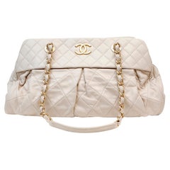 Chanel Beige Quilted Lambskin Day Tote