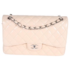 Chanel Beige Quilted Lambskin Jumbo Classic Double Flap Bag