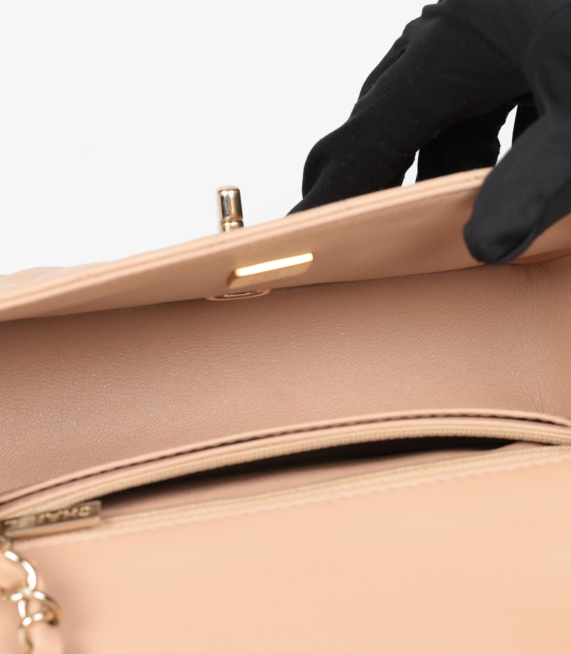 Chanel Beige Quilted Lambskin Leather Rectangular Mini Flap Bag 4