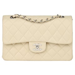 Chanel Beige Quilted Lambskin Leather Small Classic Double Flap Bag