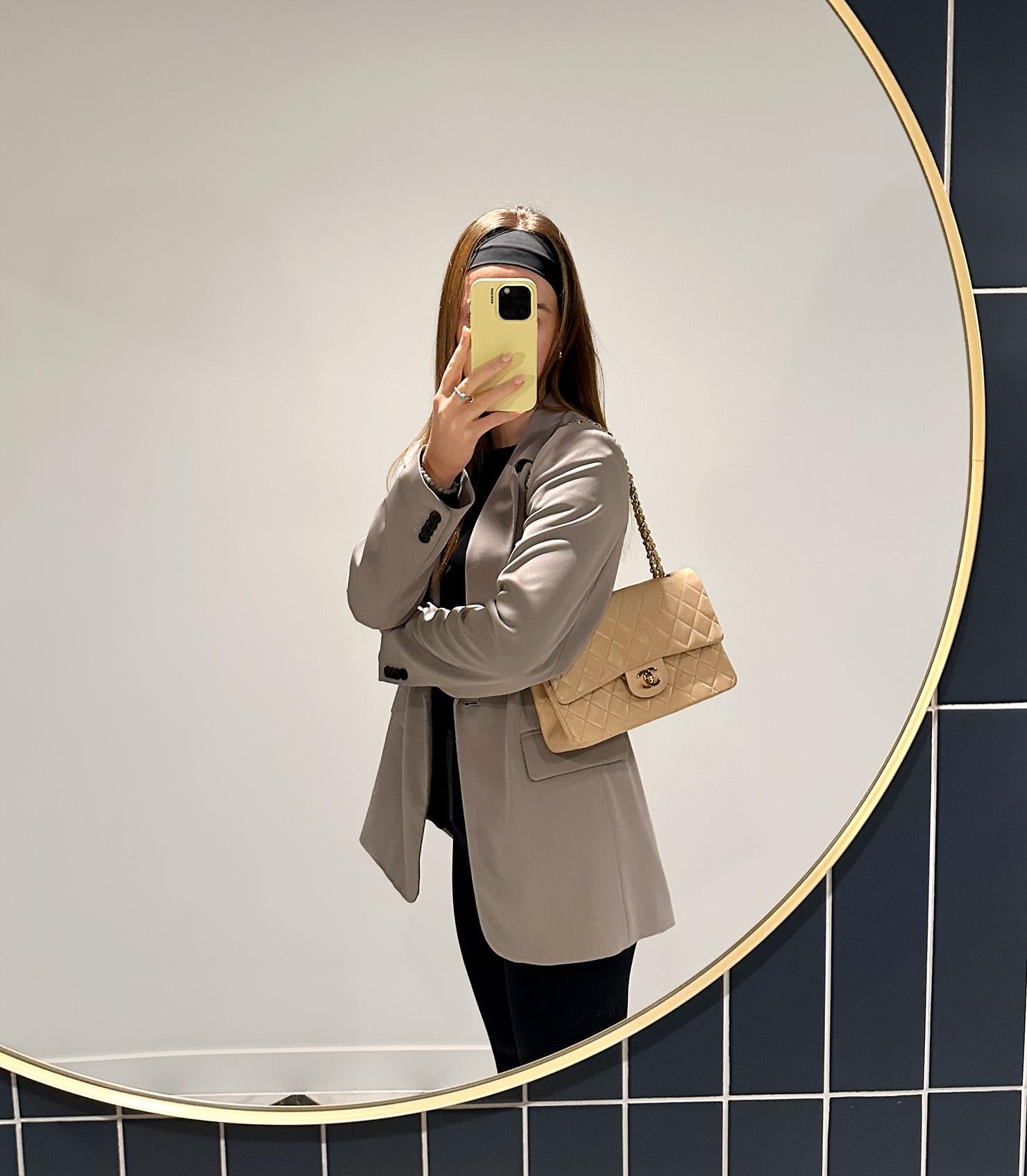 Chanel Beige Quilted Lambskin Leather Vintage Medium Classic Double Flap Bag

Product Details
Xupes Ref: HB5793
Brand: Chanel
Model: Medium Classic Double Flap Bag
Type: Shoulder
Serial Number: 1177321
Age: 1989
RRP: £8,850
Accompanied By: Chanel