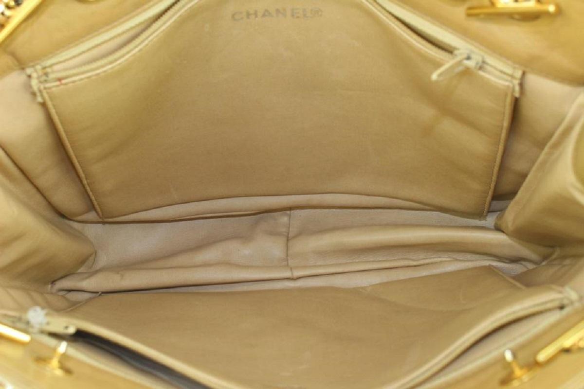 Chanel Beige Quilted Lambskin ShopperTote Chain Bag 593cas615 For Sale 1
