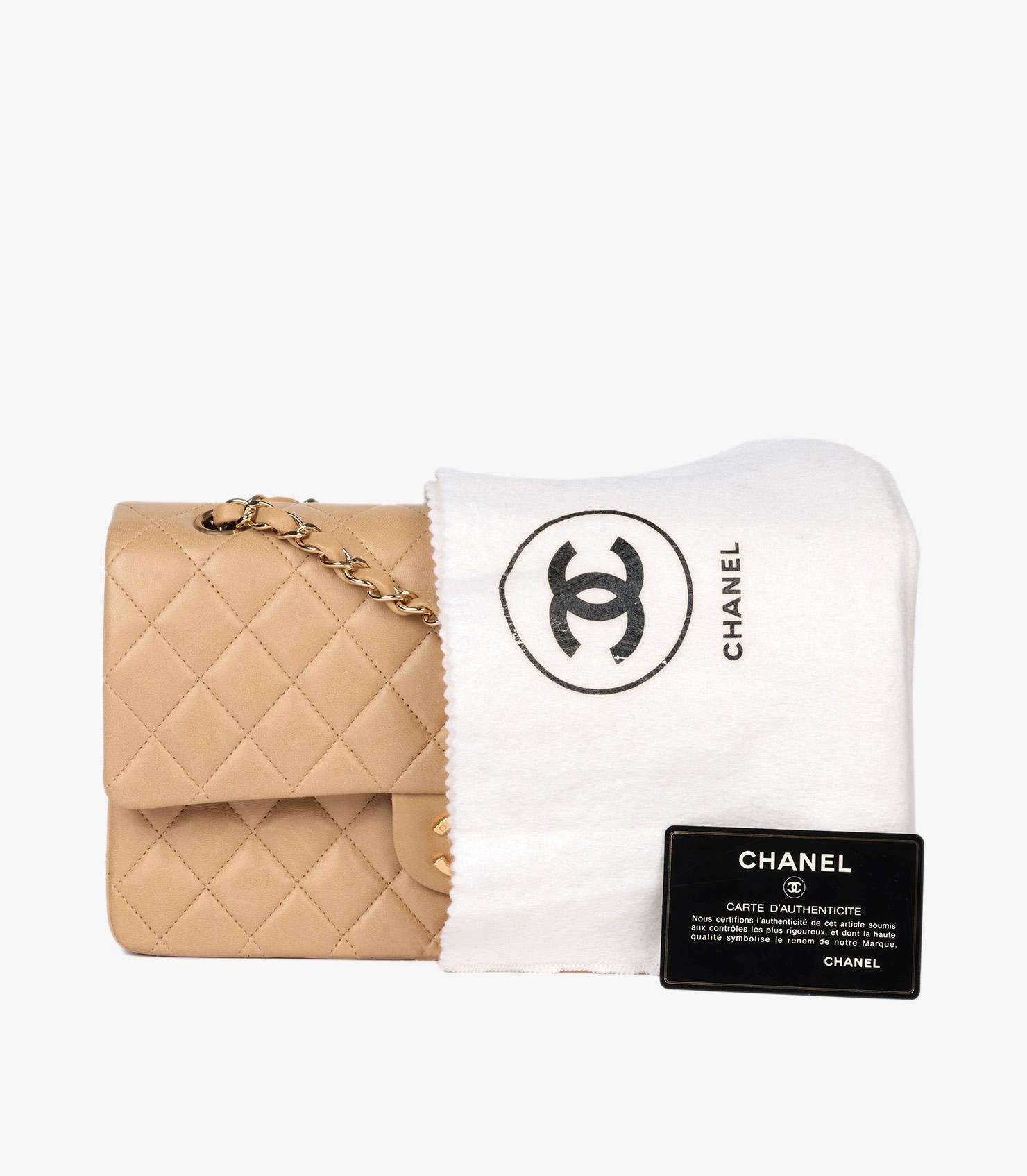 Chanel Beige Quilted Lambskin Vintage Medium Classic Double Flap Bag 9