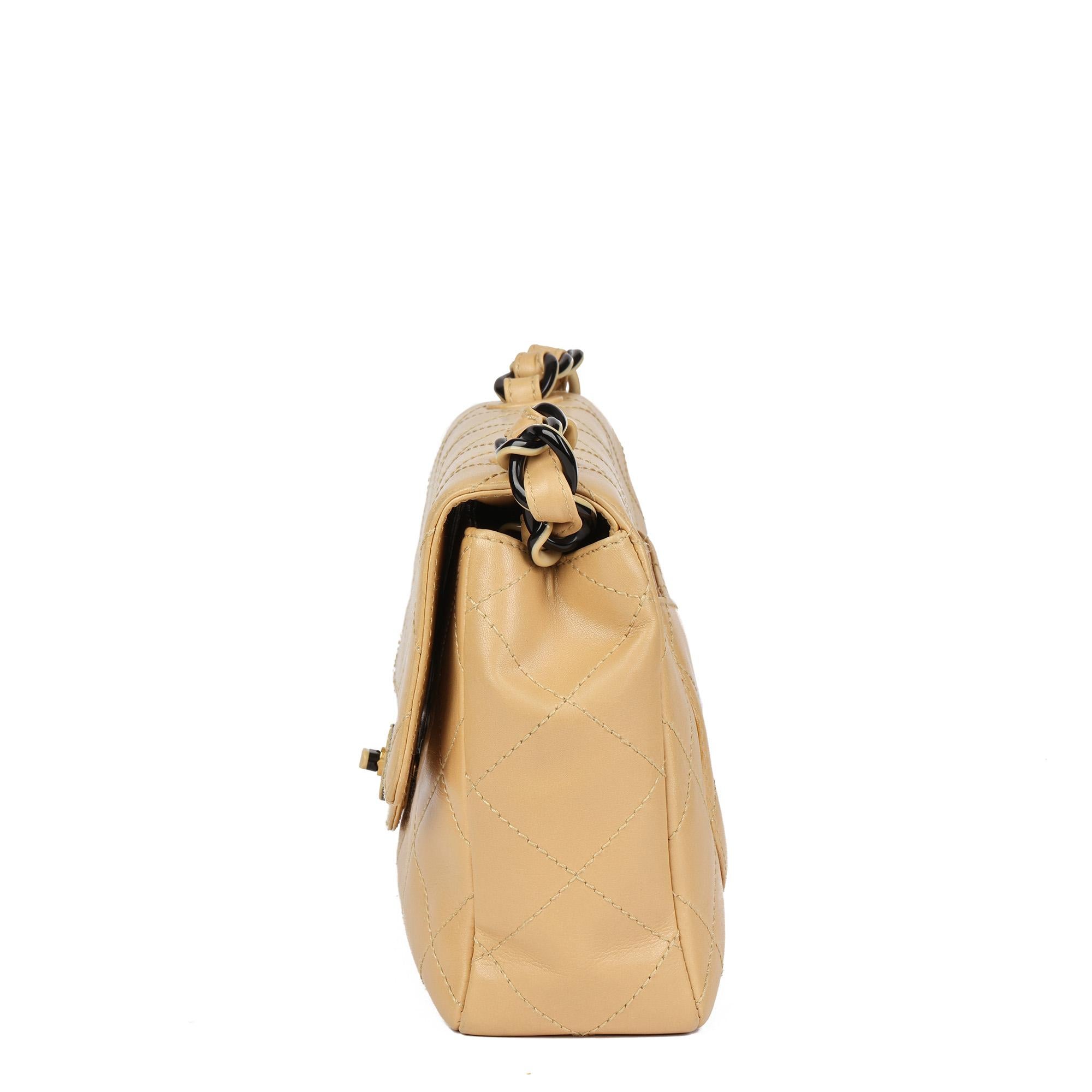 Women's CHANEL Beige Quilted Lambskin Vintage Medium Classic Single Flap Bag