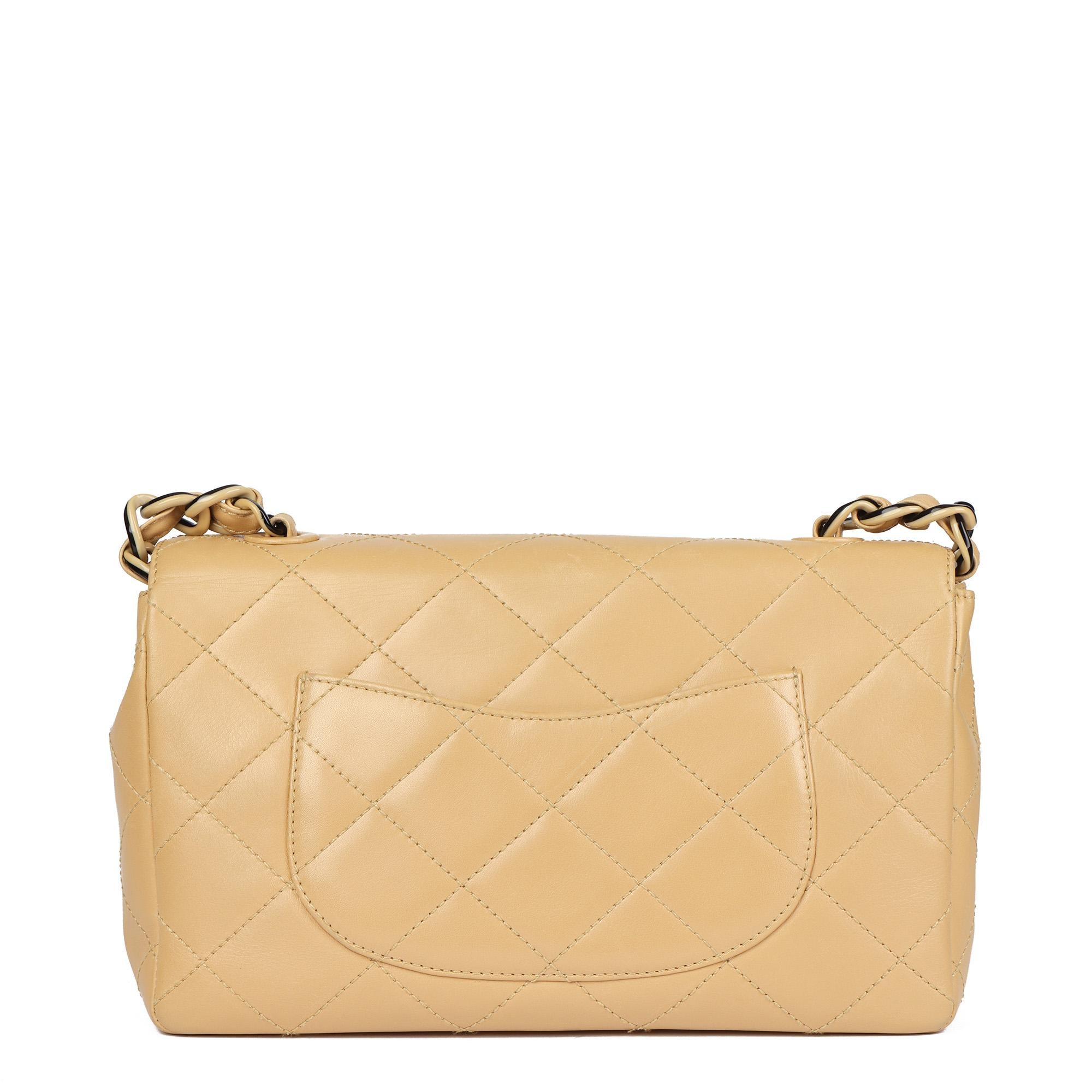 CHANEL Beige Quilted Lambskin Vintage Medium Classic Single Flap Bag 1