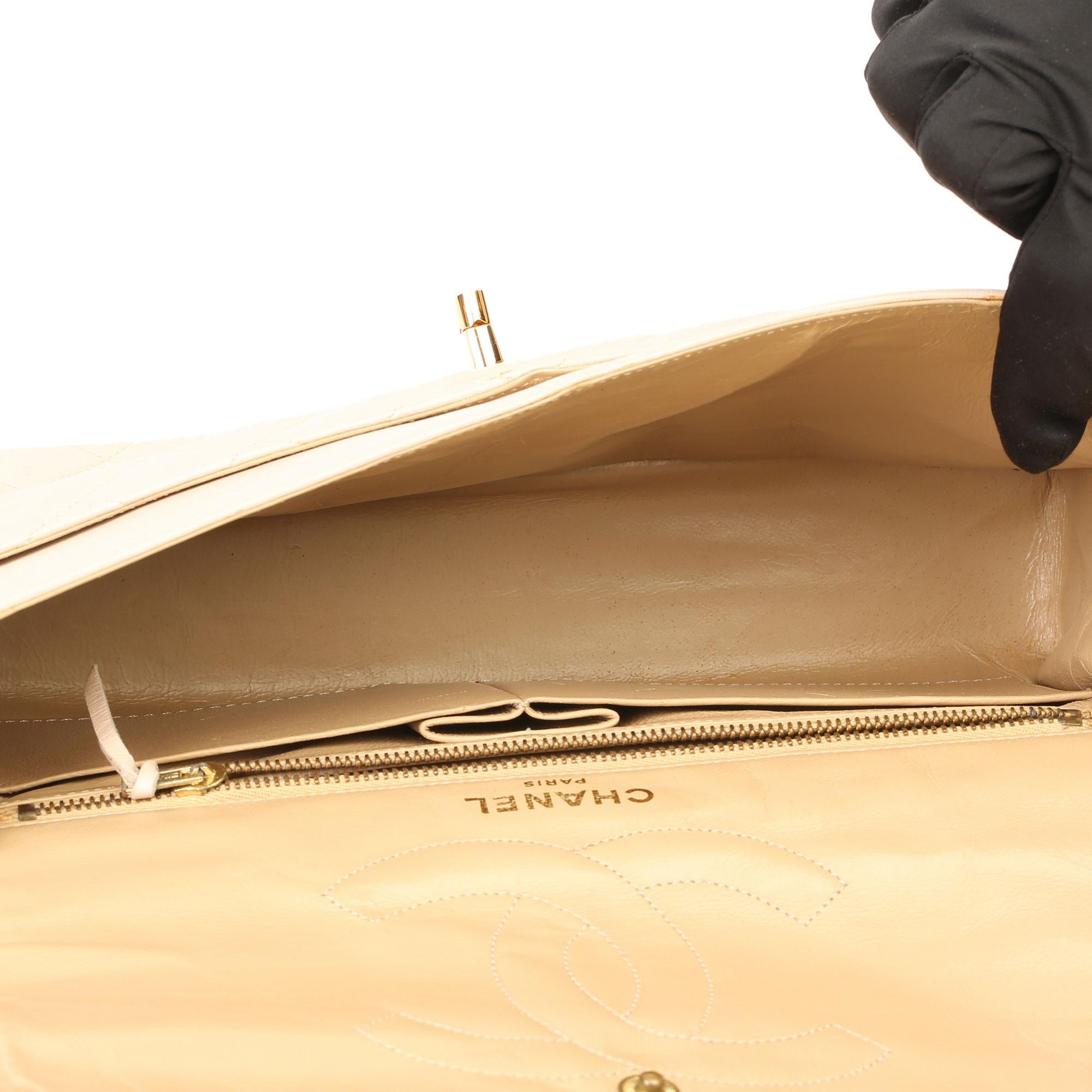 Chanel Beige Quilted Lambskin Vintage Medium Paris Limited Double Flap Bag 2