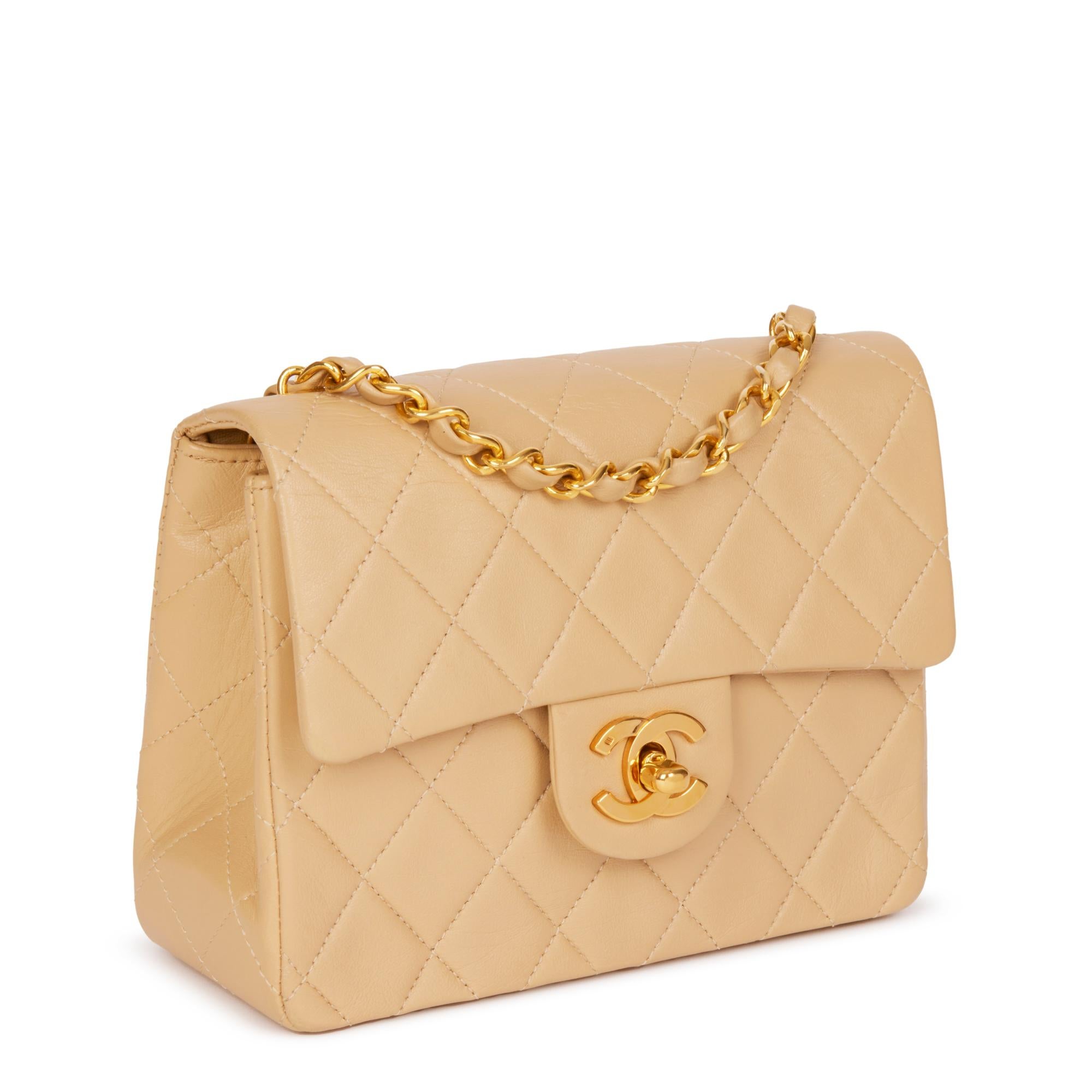 CHANEL
Beige Quilted Lambskin Vintage Mini Flap Bag

Xupes Reference: HB4407
Serial Number: 1218484
Age (Circa): 1989
Accompanied By: Chanel Dust Bag, Authenticity Card
Authenticity Details: Authenticity Card, Serial Sticker (Made in France)