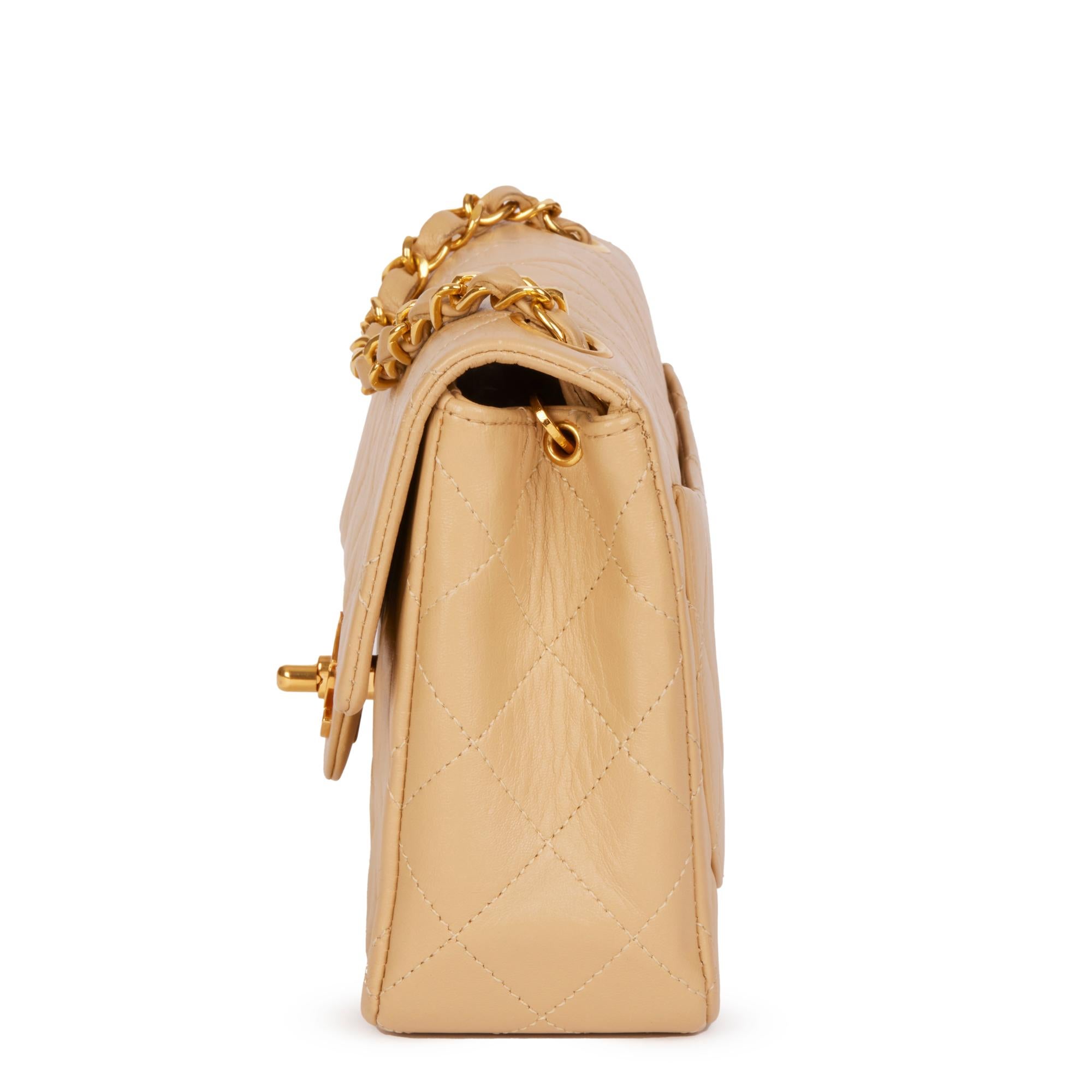 Women's CHANEL Beige Quilted Lambskin Vintage Mini Flap Bag