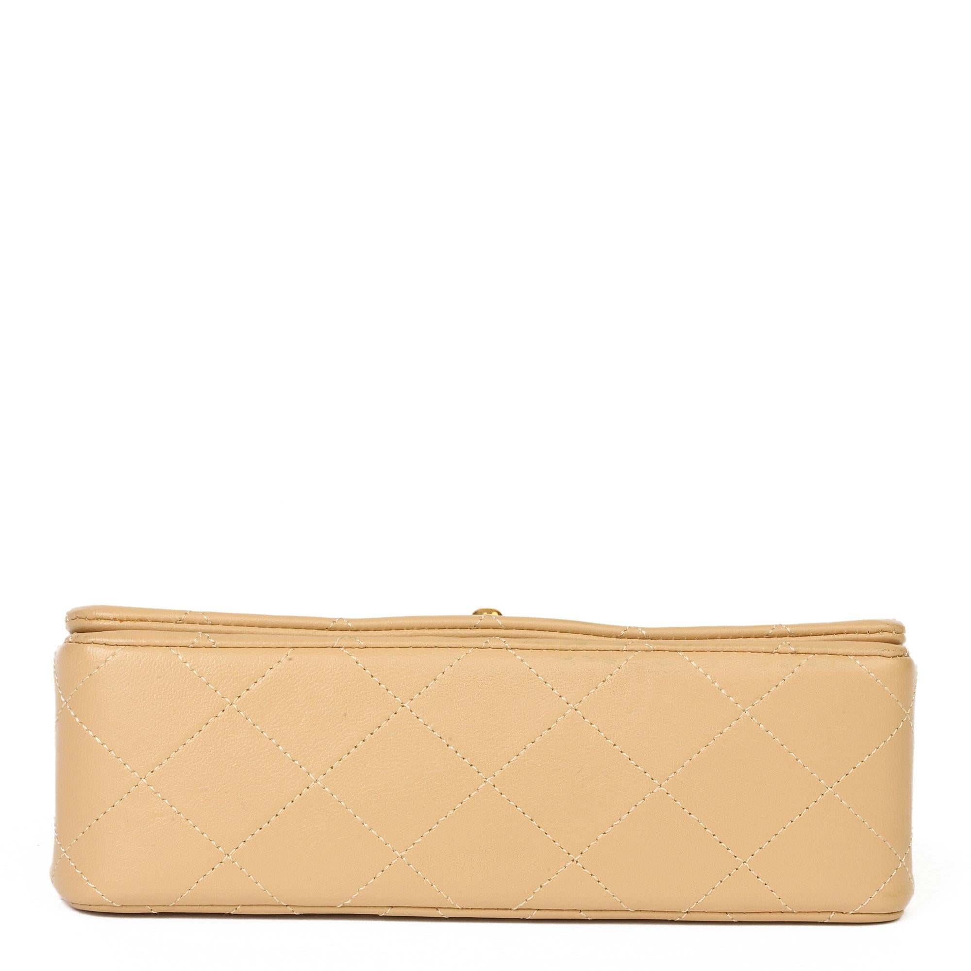 Women's Chanel Beige Quilted Lambskin Vintage Mini Flap Bag