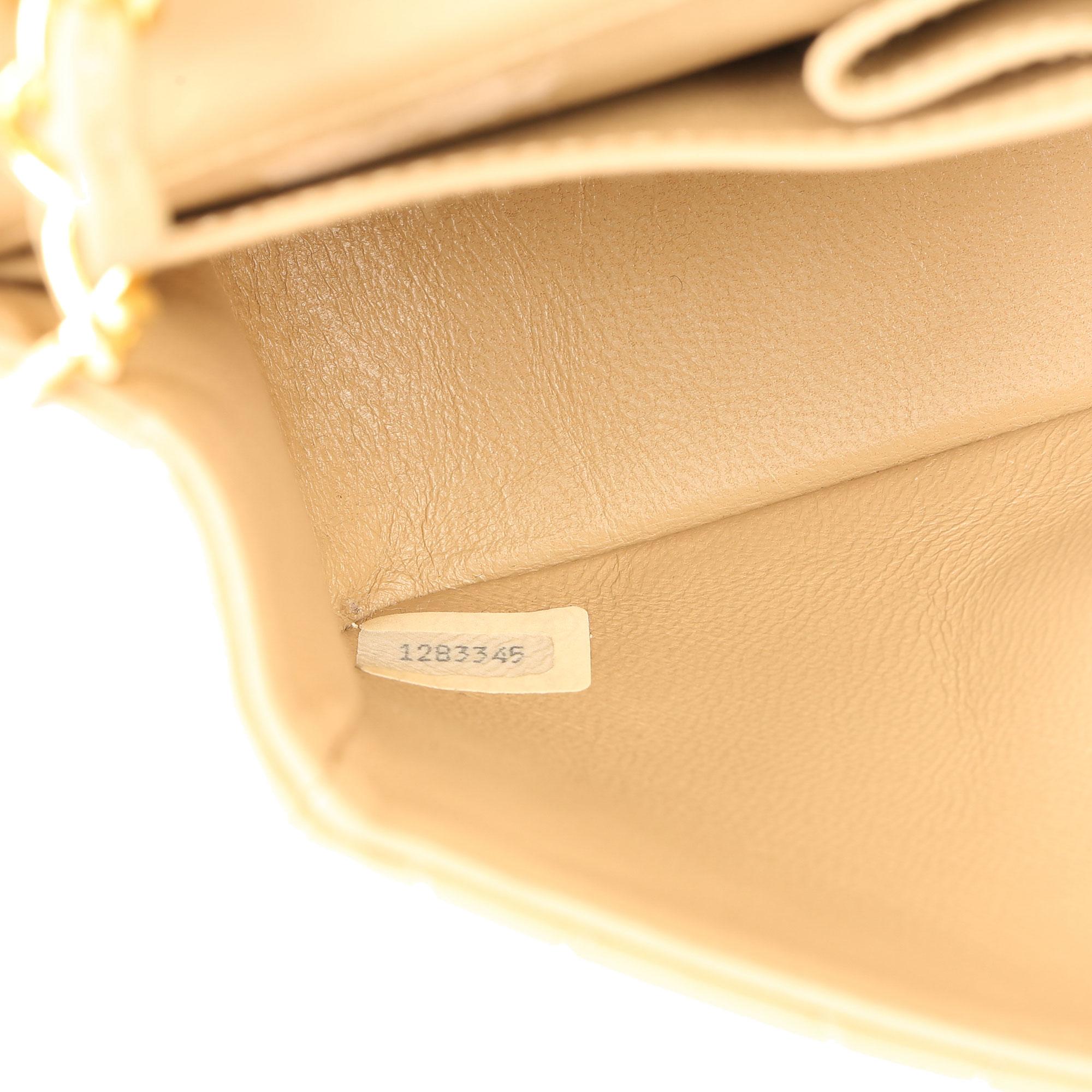 Chanel Beige Quilted Lambskin Vintage Mini Flap Bag 4