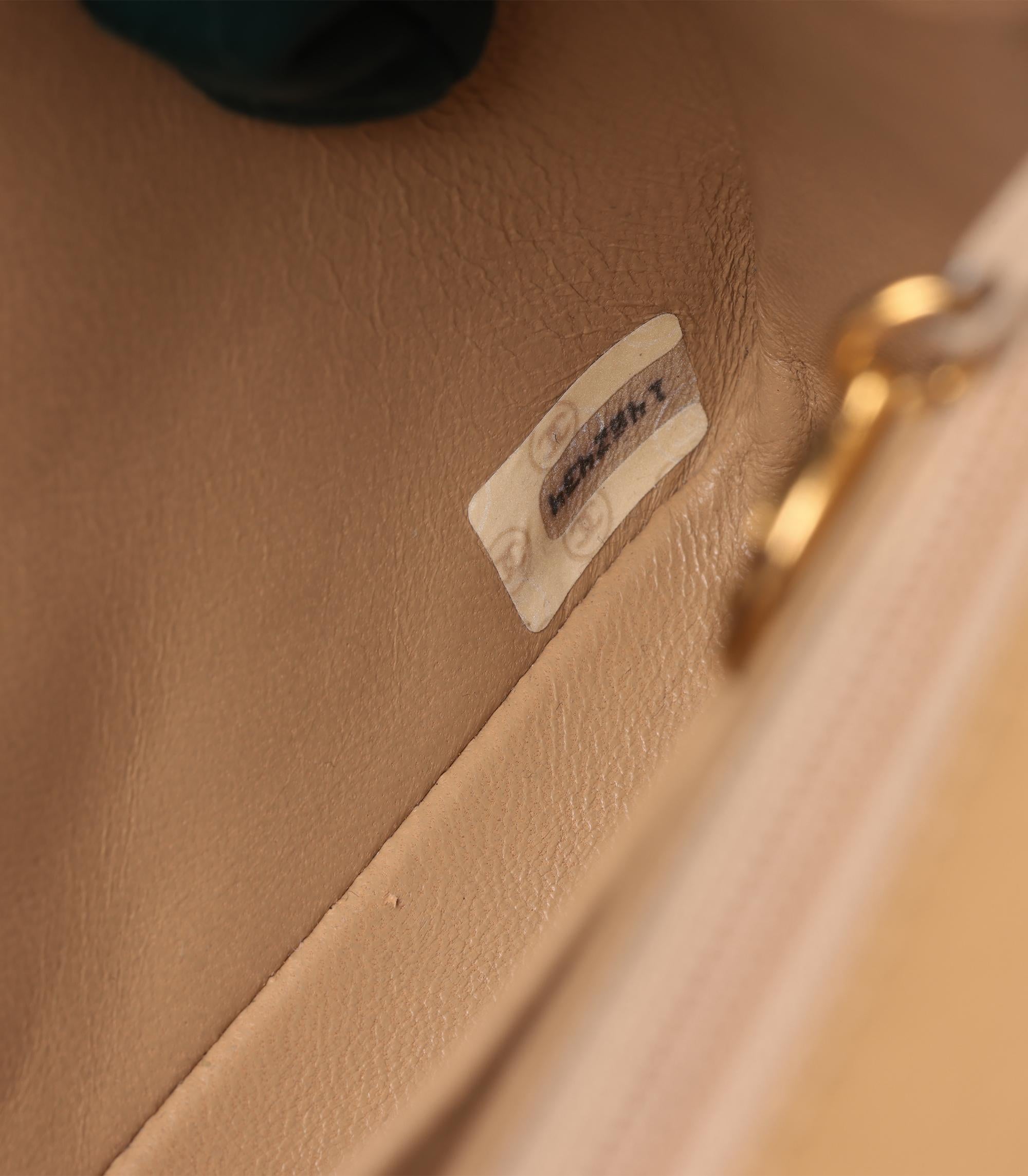 Chanel  Beige Quilted Lambskin Vintage Small Classic Single Full Flap Bag For Sale 5