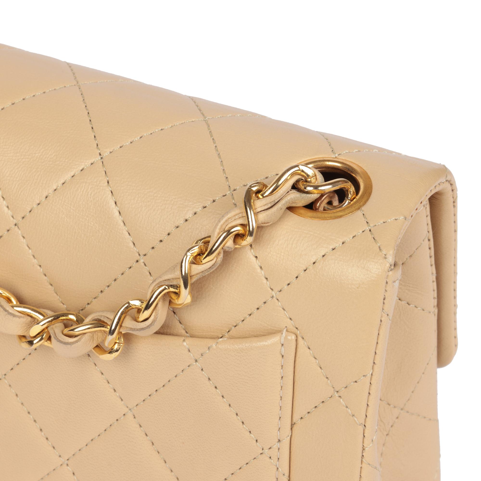CHANEL Beige Quilted Lambskin Vintage Square Mini Flap Bag 1