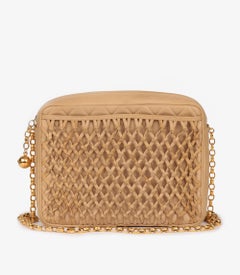 Chanel Beige Quilted Lambskin Vintage Timeless Camera Bag