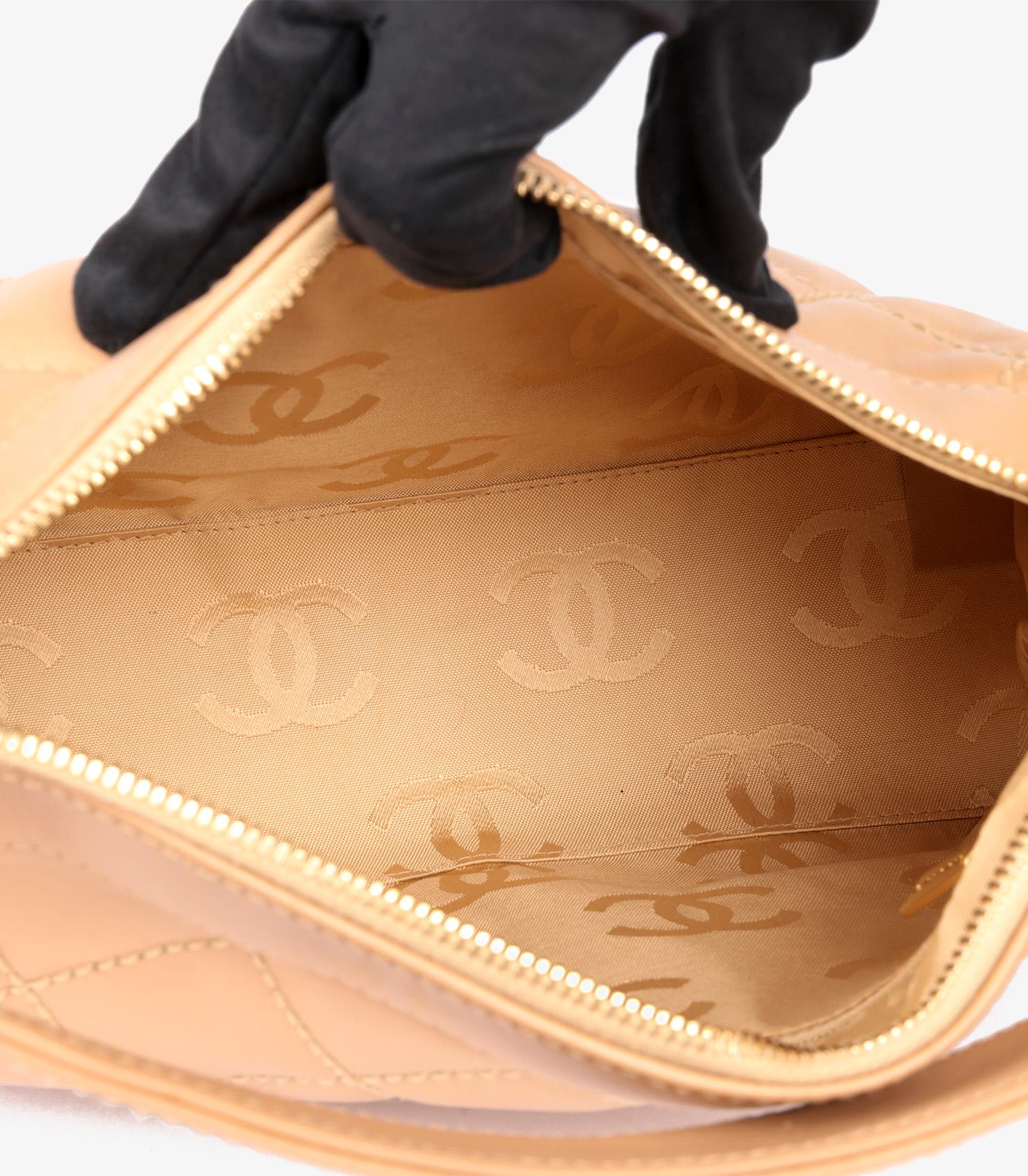 Chanel Beige Quilted Lambskin Vintage Wild Stitch Classic Shoulder Bag For Sale 7