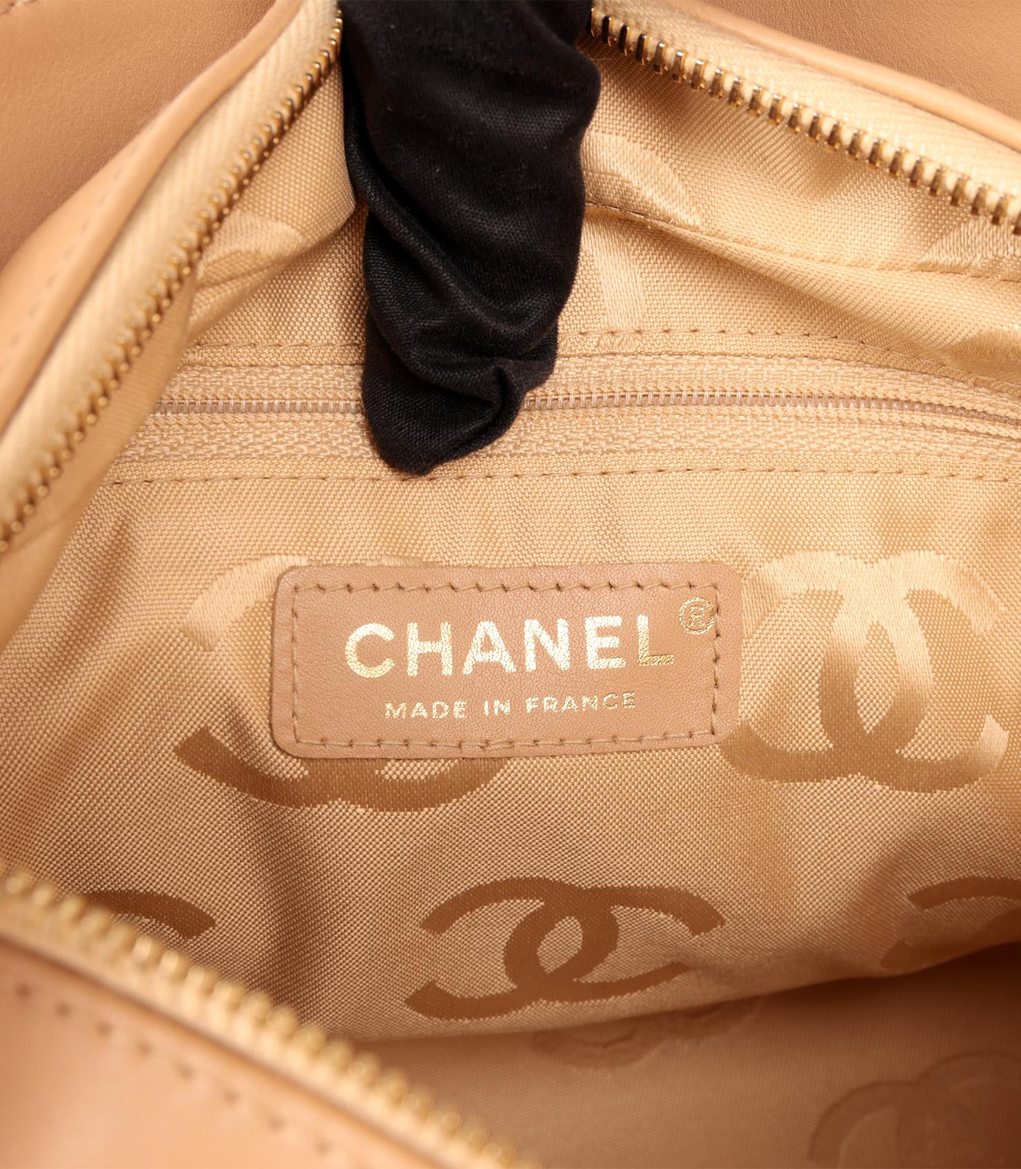 Chanel Beige Quilted Lambskin Vintage Wild Stitch Classic Shoulder Bag For Sale 5