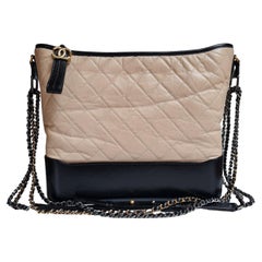 Used Chanel Beige Quilted Large Gabrielle Bag