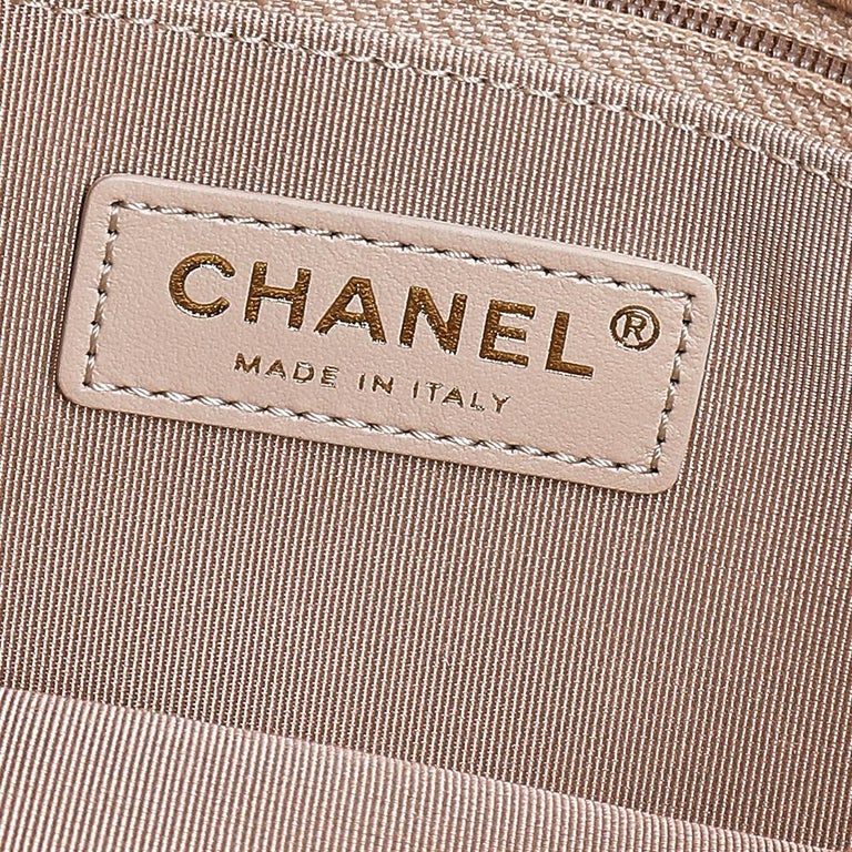 Chanel Beige Quilted Leather 2020 Medium Classic Enchained Logo Flap Bag