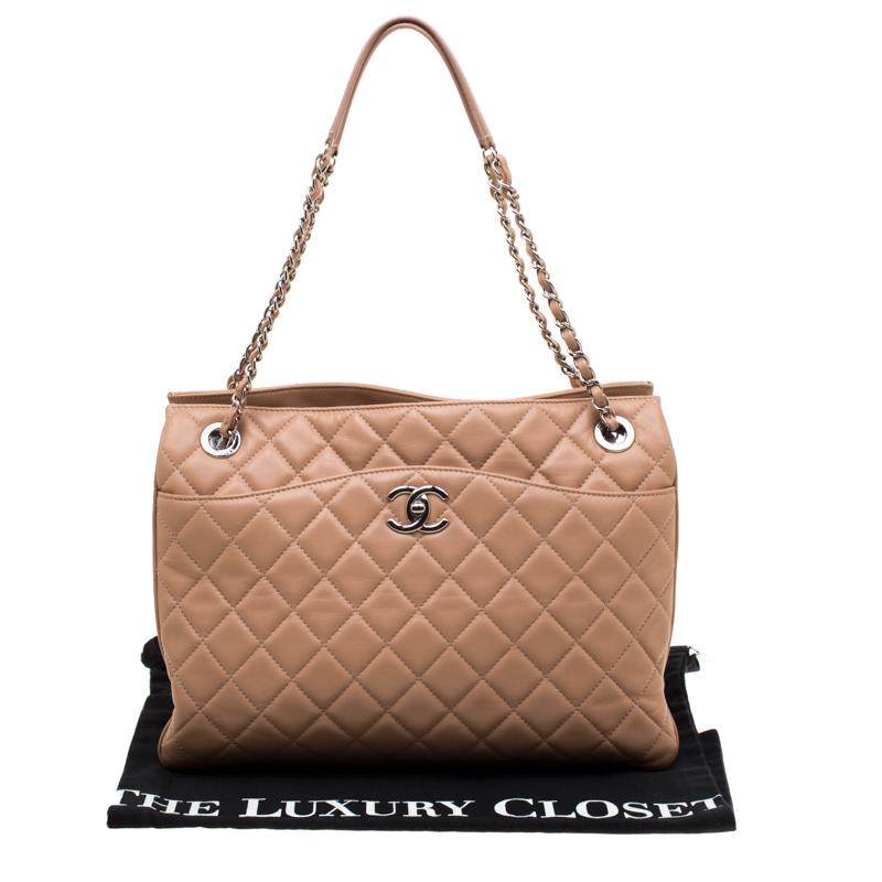 Chanel Beige Quilted Leather 3 Bag Shoulder Bag 8
