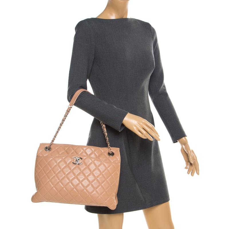 Chanel Beige Quilted Leather 3 Bag Shoulder Bag In Good Condition In Dubai, Al Qouz 2
