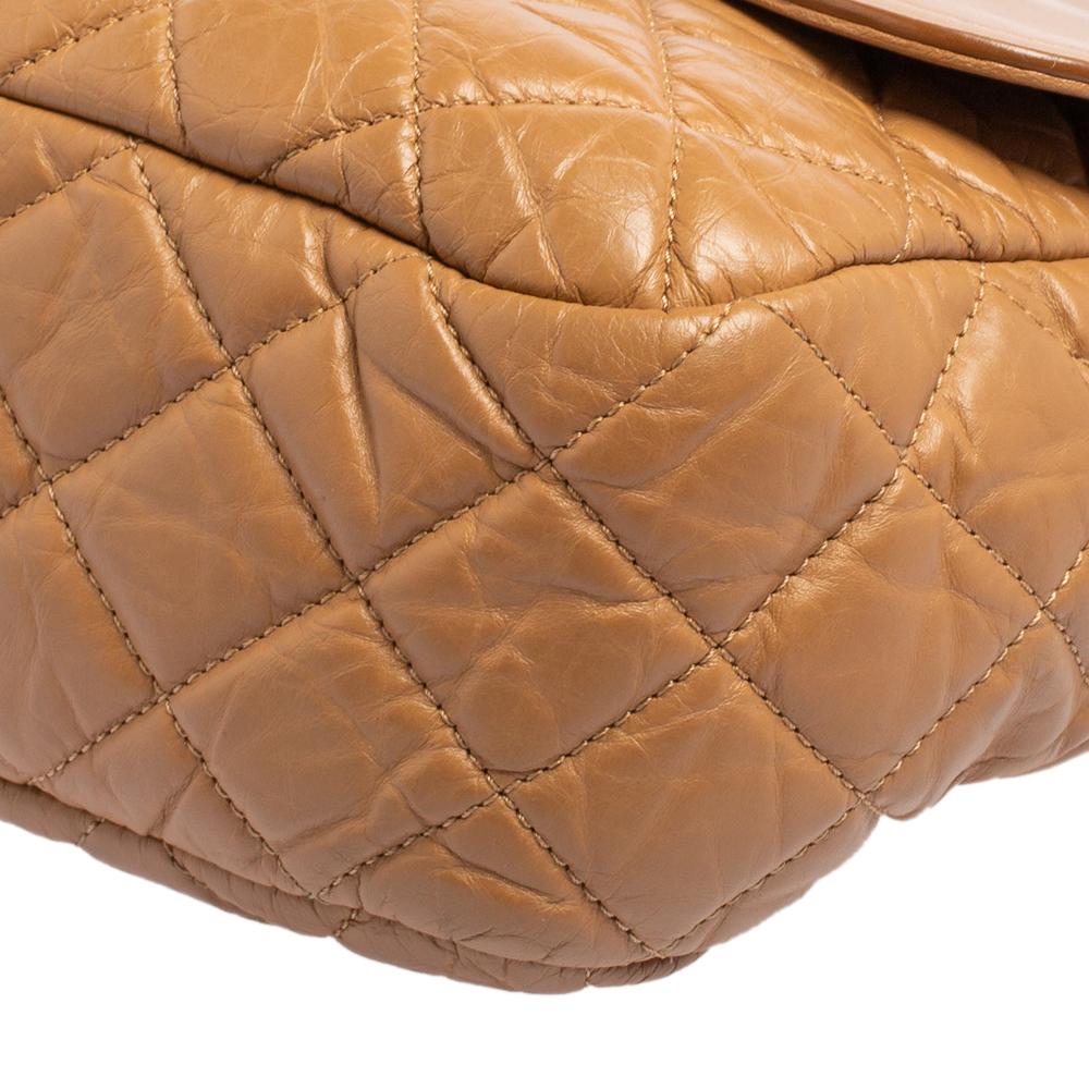 Chanel Beige Quilted Leather And Leather Jumbo Easy Flap Bag 6
