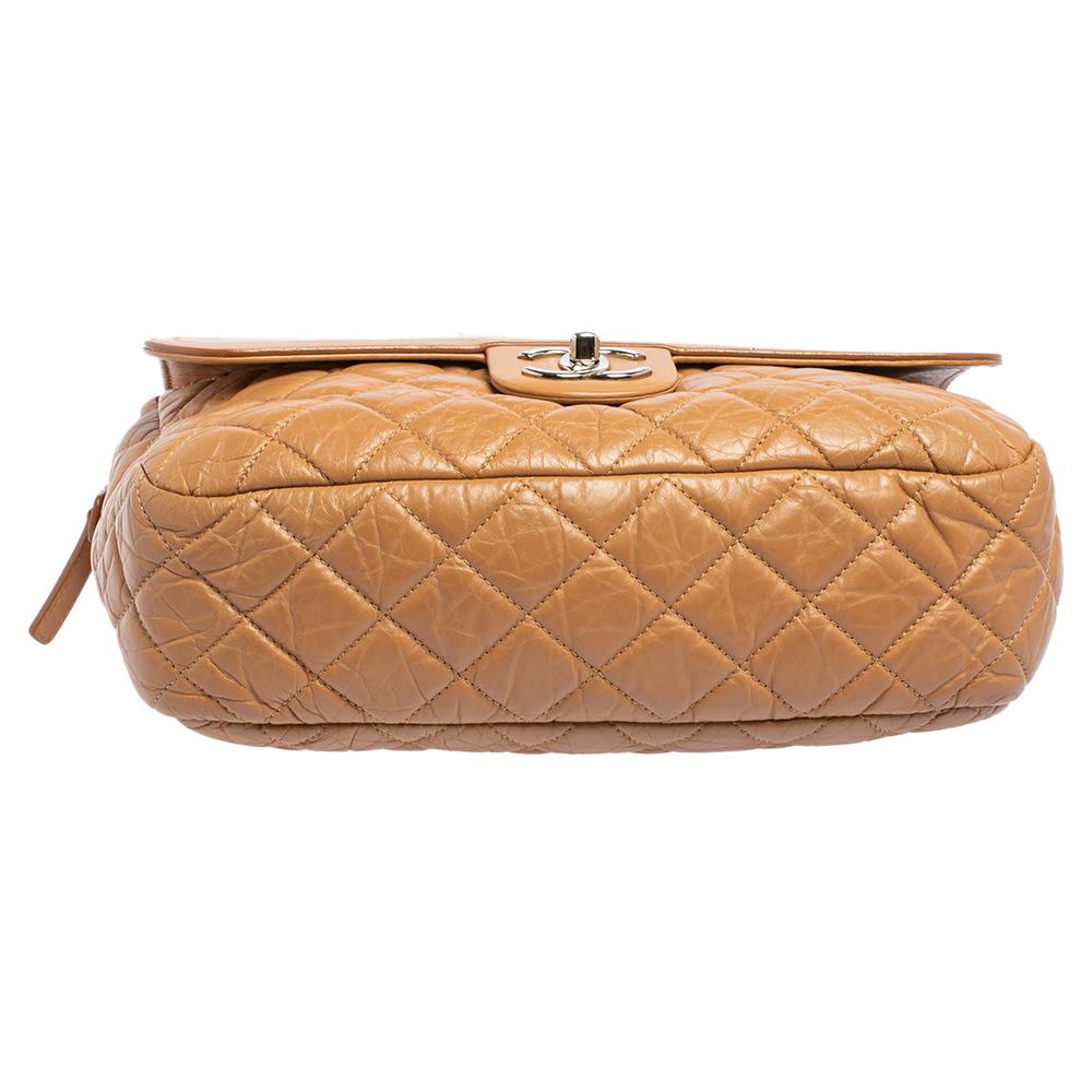 Chanel Beige Quilted Leather And Leather Jumbo Easy Flap Bag 1