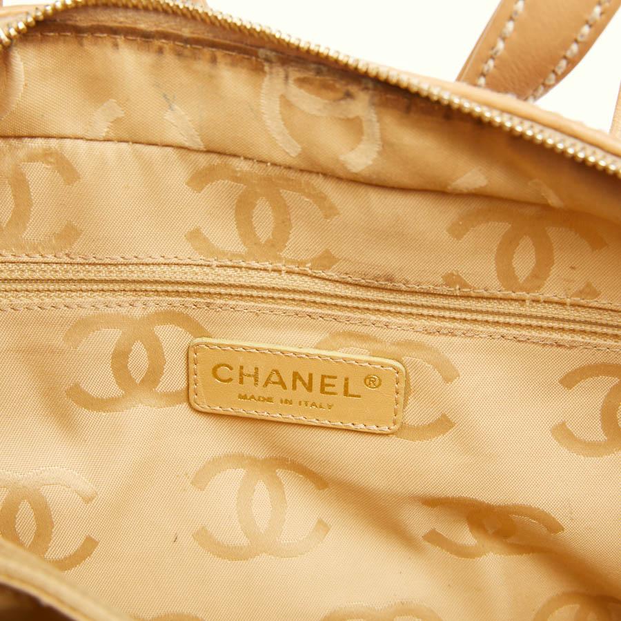 CHANEL Beige Quilted Leather Bag 5