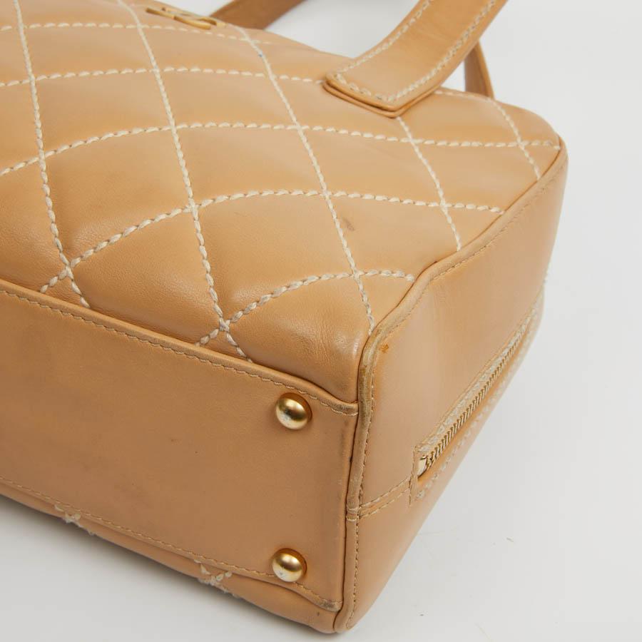 Women's CHANEL Beige Quilted Leather Bag