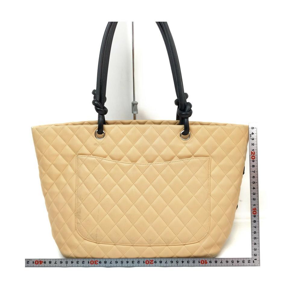 Chanel Beige Quilted Leather Cambon Tote Bag 863269 For Sale 3
