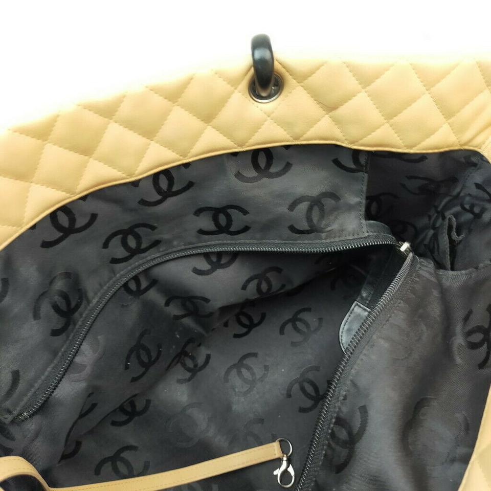 Chanel Beige Quilted Leather Cambon Tote Bag 863269 For Sale 4
