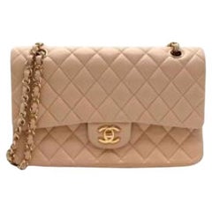 Chanel Beige Quilted Leather Classic Double Flap