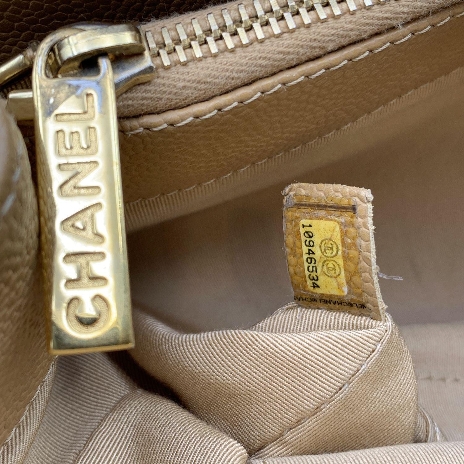 Chanel Beige Quilted Leather GST Grand Shopping Tote Bag For Sale 1