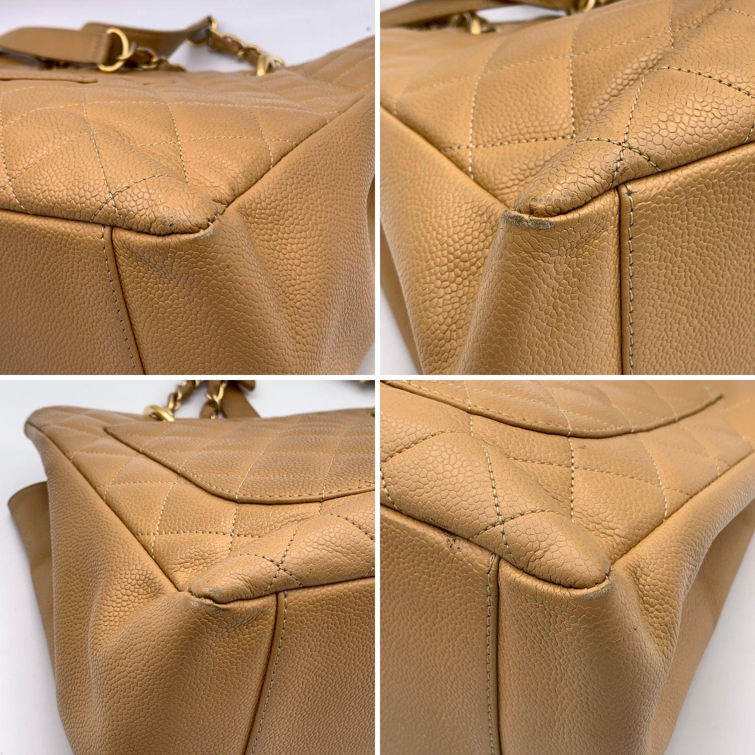Chanel Beige Quilted Leather GST Grand Shopping Tote Bag For Sale 3