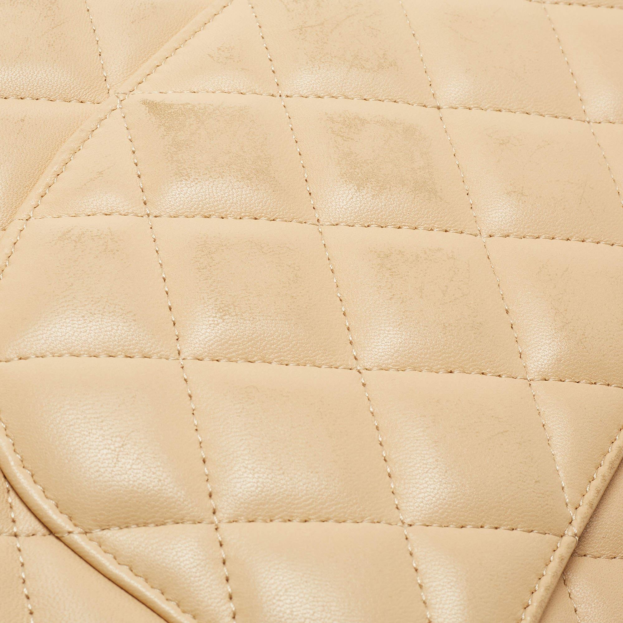 Chanel Beige Quilted Leather Jumbo Classic Double Flap Bag 2