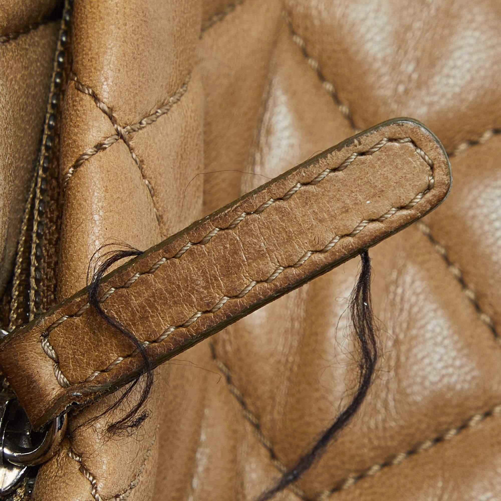 Chanel Beige Quilted Leather Jumbo Coco Rain Flap Bag 8