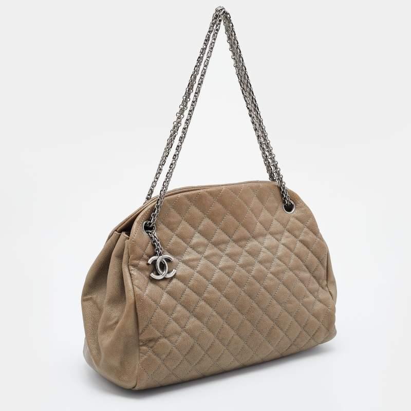 Women's Chanel Beige Quilted Leather Large Just Mademoiselle Bowler Bag