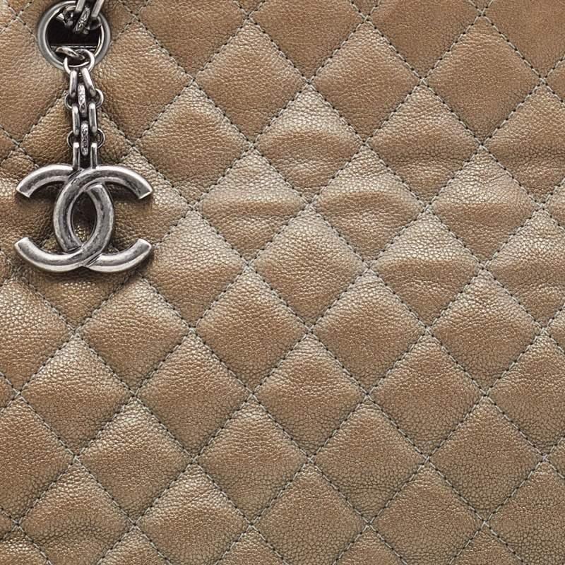 Chanel Beige Quilted Leather Large Just Mademoiselle Bowler Bag 2