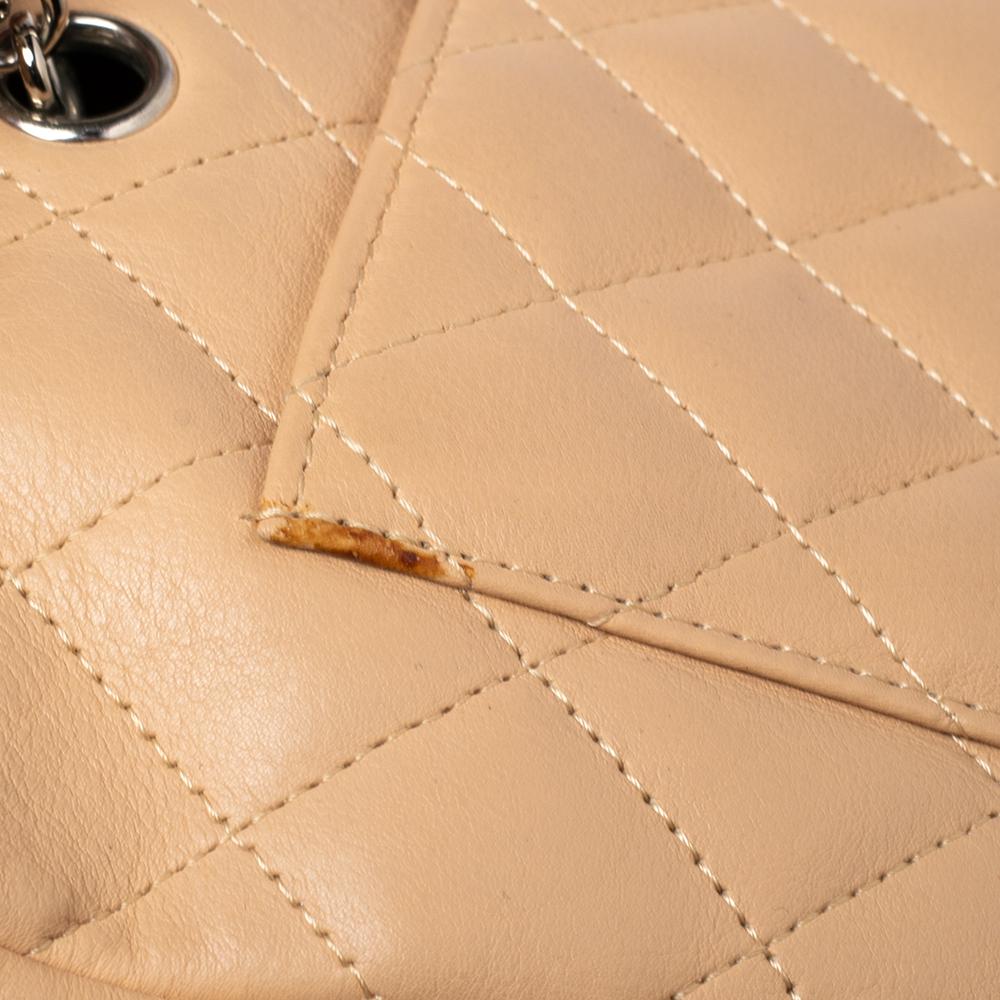 Chanel Beige Quilted Leather Ligne Cambon Reporter Bag 8