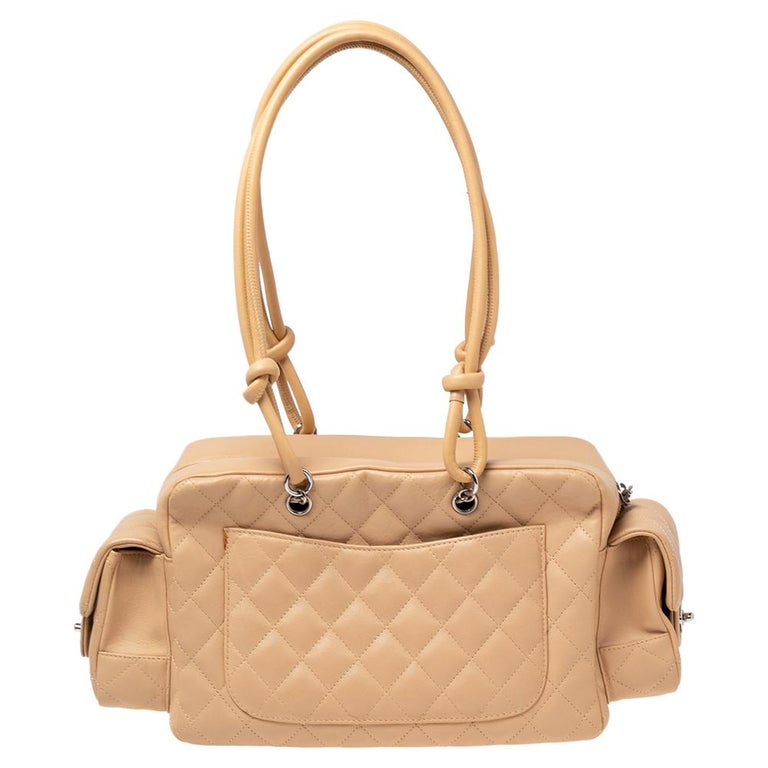 Chanel Beige Quilted Leather Ligne Cambon Reporter Bag at 1stDibs