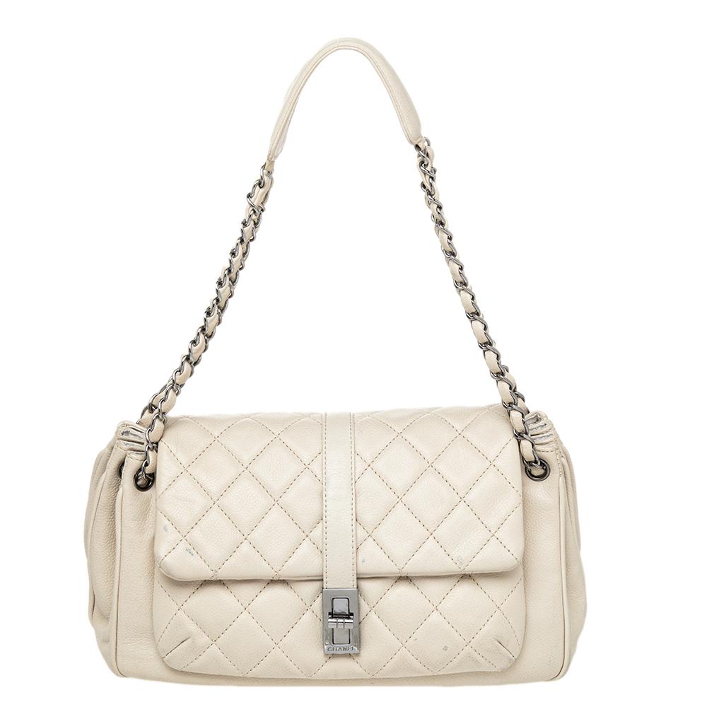 Chanel Nude Lambskin Fantasy Pearls Large Evening Flap Bag at 1stDibs