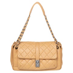 Chanel Beige Quilted Leather Mademoiselle Lock Shoulder Bag