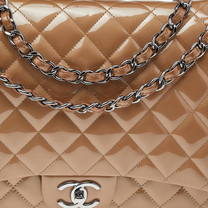 Chanel Beige Quilted Leather Maxi Classic Double Flap Bag 3