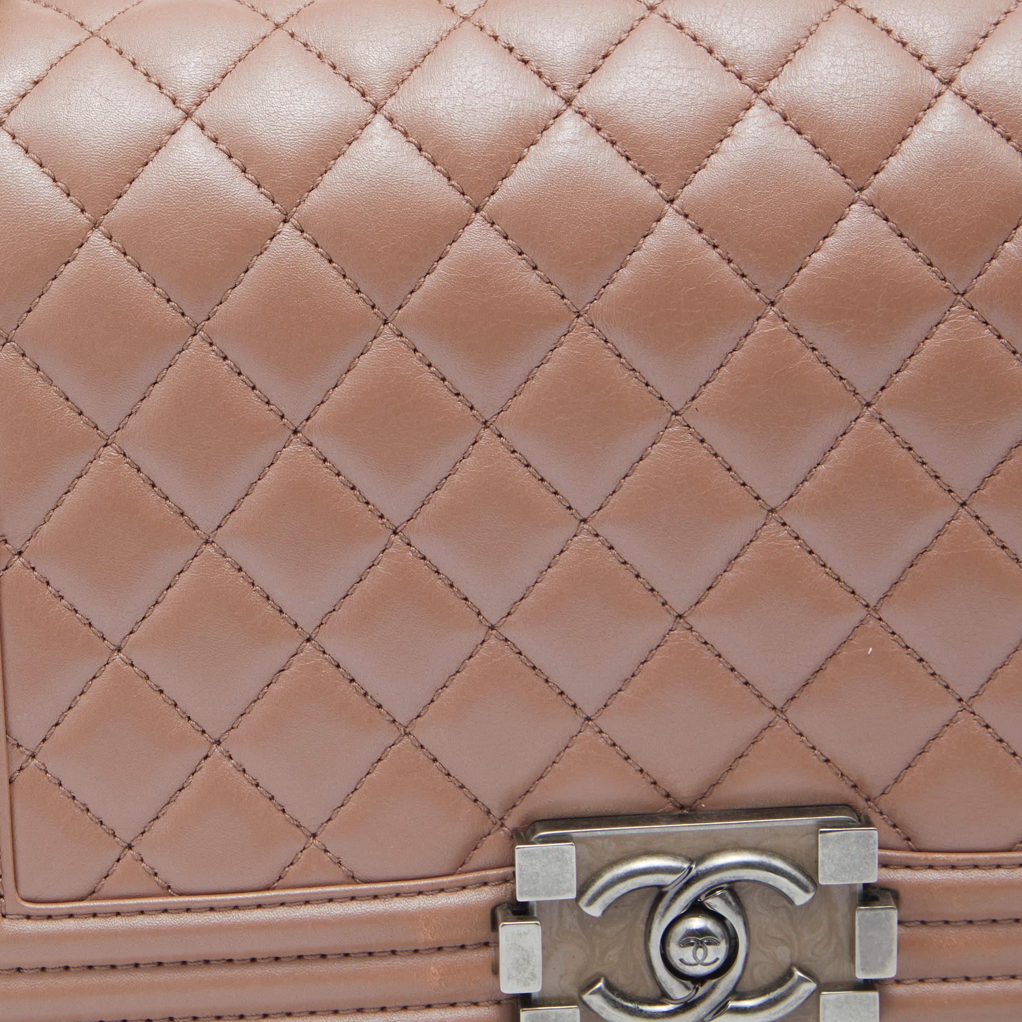 Chanel Beige Quilted Leather Medium Boy Flap Bag 7